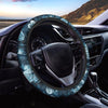 Blue Rose Floral Print Steering Wheel Cover-grizzshop