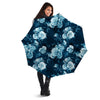 Blue Rose Floral Print Umbrella-grizzshop