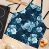 Blue Rose Floral Print Women's Apron-grizzshop