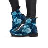 Blue Rose Floral Print Women's Boots-grizzshop