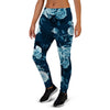 Blue Rose Floral Print Women's Joggers-grizzshop