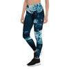 Blue Rose Floral Print Women's Leggings-grizzshop