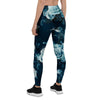 Blue Rose Floral Print Women's Leggings-grizzshop