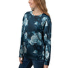 Blue Rose Floral Print Women's Sweatshirt-grizzshop