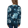 Blue Rose Floral Print Women's Sweatshirt-grizzshop