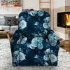 Blue Rose Floral Recliner Cover-grizzshop