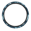 Blue Rose Floral Steering Wheel Cover-grizzshop