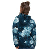 Blue Rose Floral Women's Hoodie-grizzshop