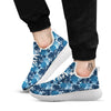 Blue Rose Royal Print Pattern White Athletic Shoes-grizzshop