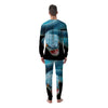 Blue Scary Viper Snake Print Men's Pajamas-grizzshop