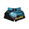 Blue Scary Viper Snake Print Muay Thai Boxing Shorts-grizzshop