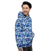 Blue Shark Print Pattern Men's Hoodie-grizzshop