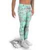 Blue Sky White Chinoiserie Print Pattern Men's Leggings-grizzshop