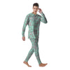 Blue Sky White Chinoiserie Print Pattern Men's Pajamas-grizzshop