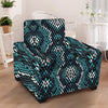 Blue Snakeskin Armchair Cover-grizzshop