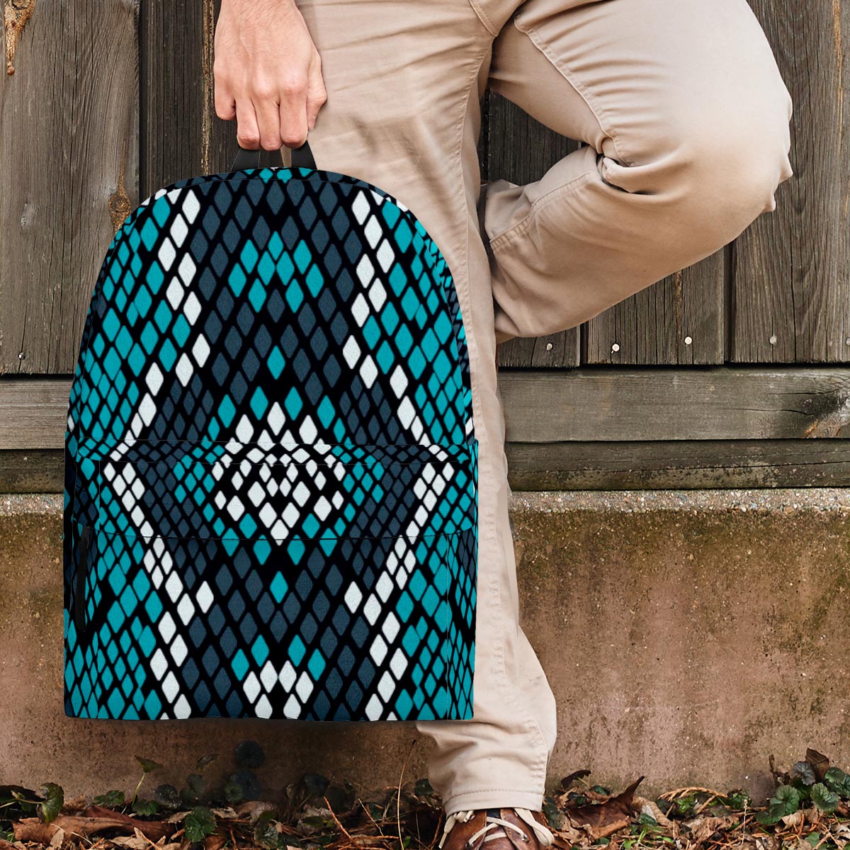 Blue Snakeskin Backpack-grizzshop