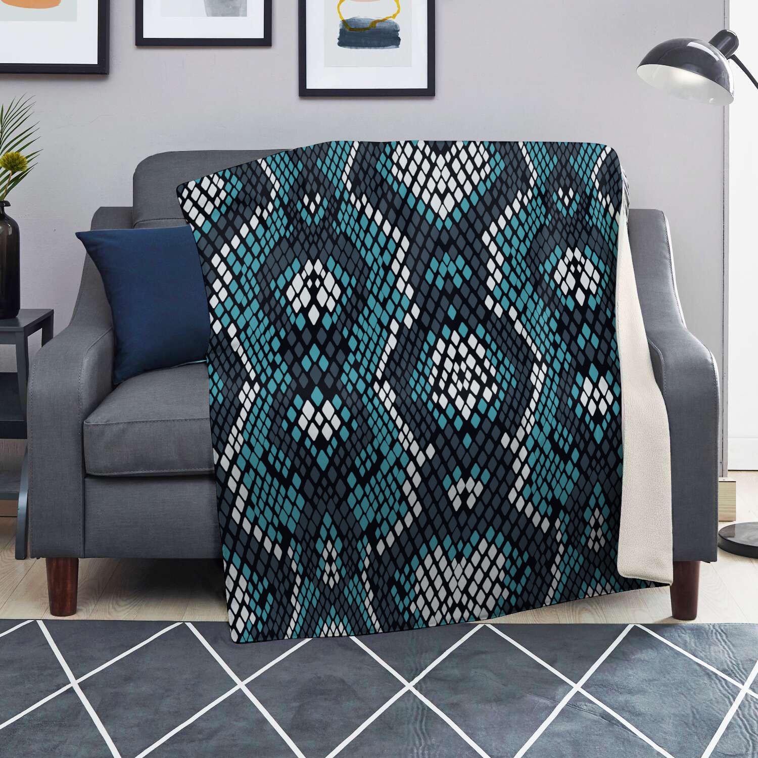 Blue Snakeskin Blanket-grizzshop