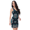 Blue Snakeskin Bodycon Dress-grizzshop