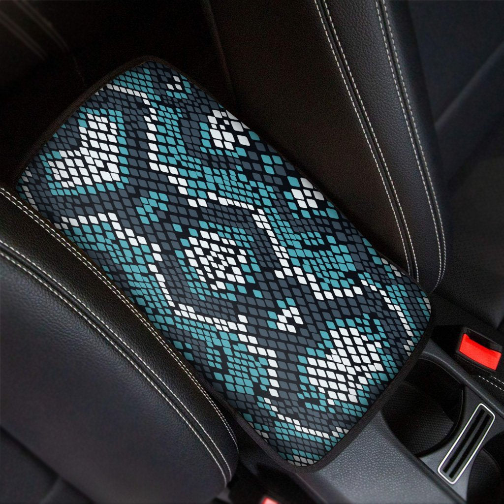 Blue Snakeskin Car Console Cover-grizzshop