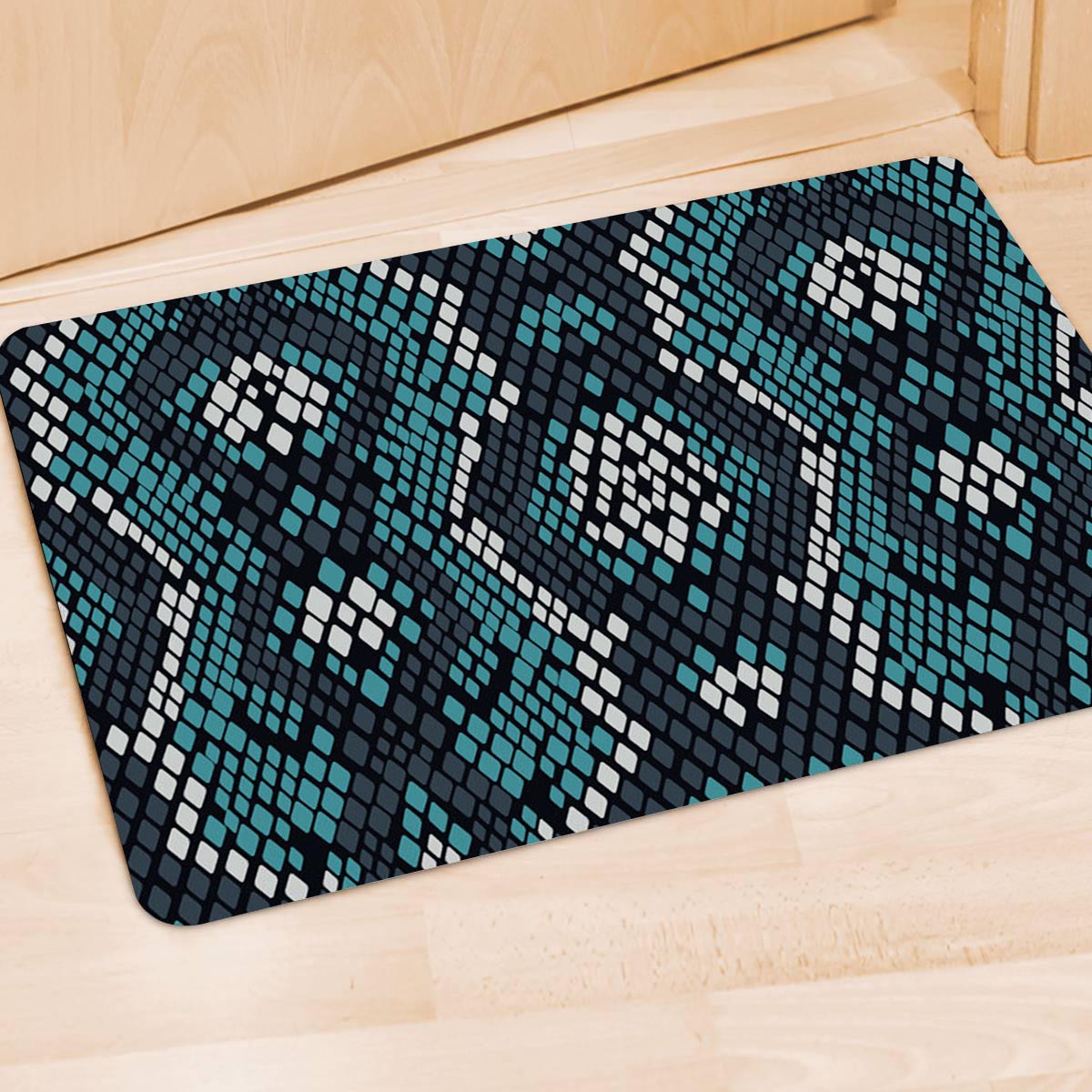 Blue Snakeskin Door Mat-grizzshop