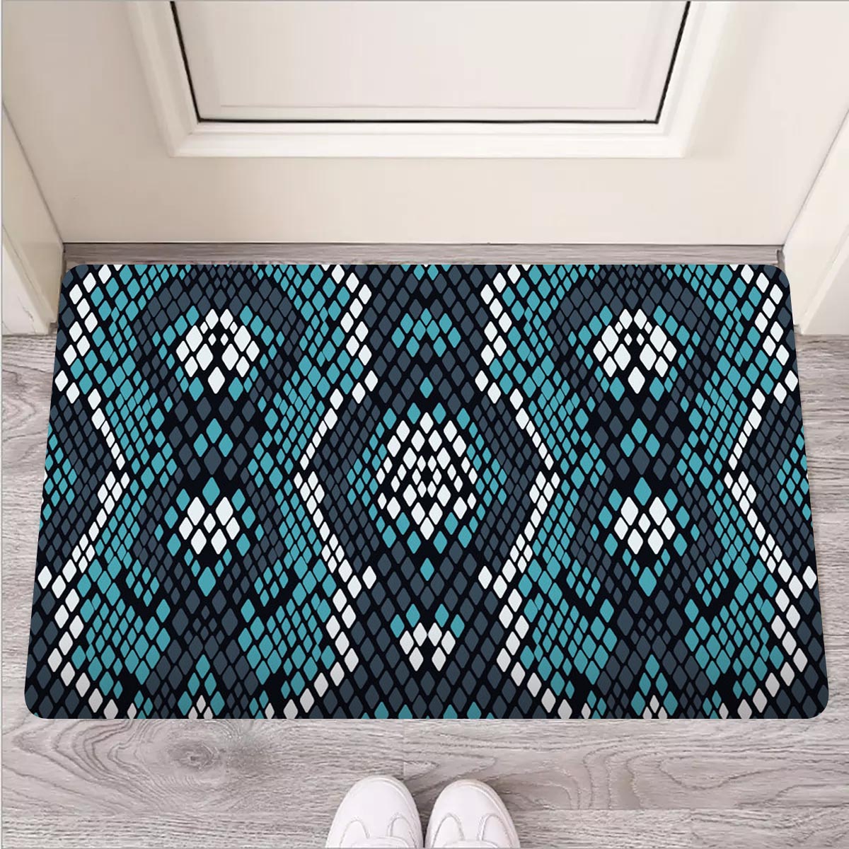 Blue Snakeskin Door Mat-grizzshop