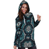 Blue Snakeskin Hoodie Dress-grizzshop