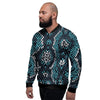 Blue Snakeskin Men's Bomber Jacket-grizzshop