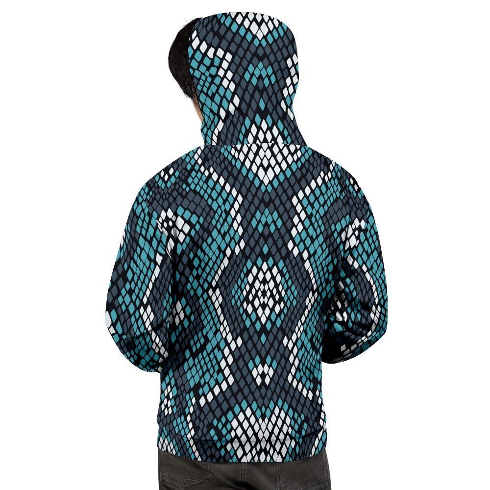 Blue Snakeskin Men's Hoodie-grizzshop