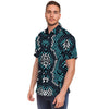 Blue Snakeskin Men's Short Sleeve Shirt-grizzshop