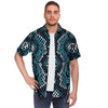 Blue Snakeskin Men's Short Sleeve Shirt-grizzshop