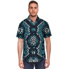 Blue Snakeskin Men's Short Sleeve Shirt-grizzshop