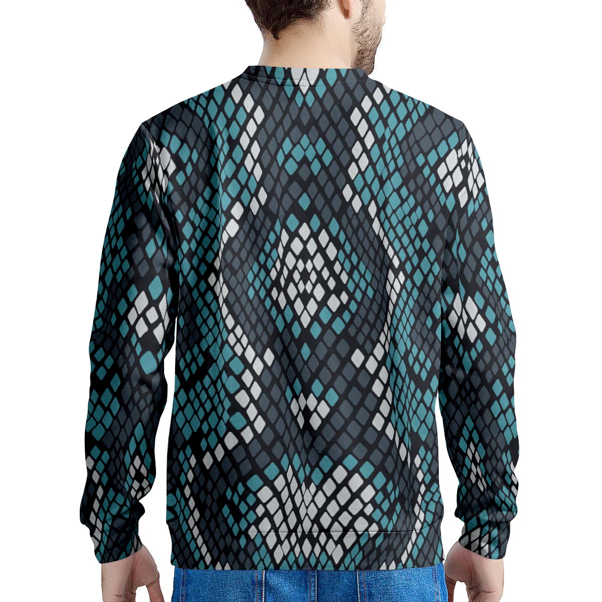 Blue Snakeskin Men's Sweatshirt-grizzshop