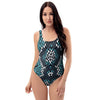 Blue Snakeskin One Piece Swimsuite-grizzshop