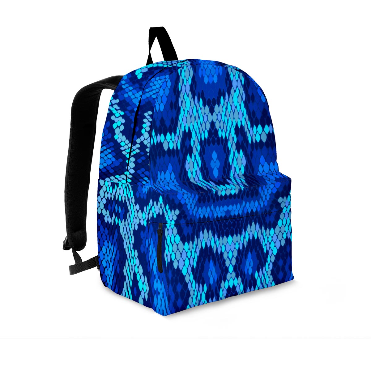 Blue Snakeskin Print Backpack-grizzshop