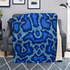 Blue Snakeskin Print Blanket-grizzshop