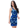 Blue Snakeskin Print Bodycon Dress-grizzshop