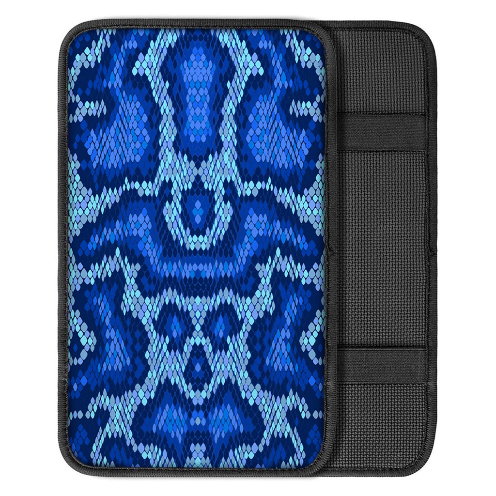Blue Snakeskin Print Car Console Cover-grizzshop