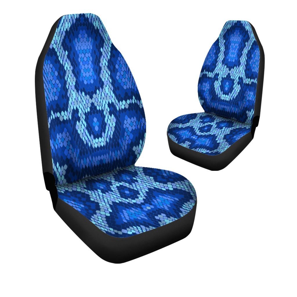 Blue Snakeskin Print Car Seat Covers-grizzshop