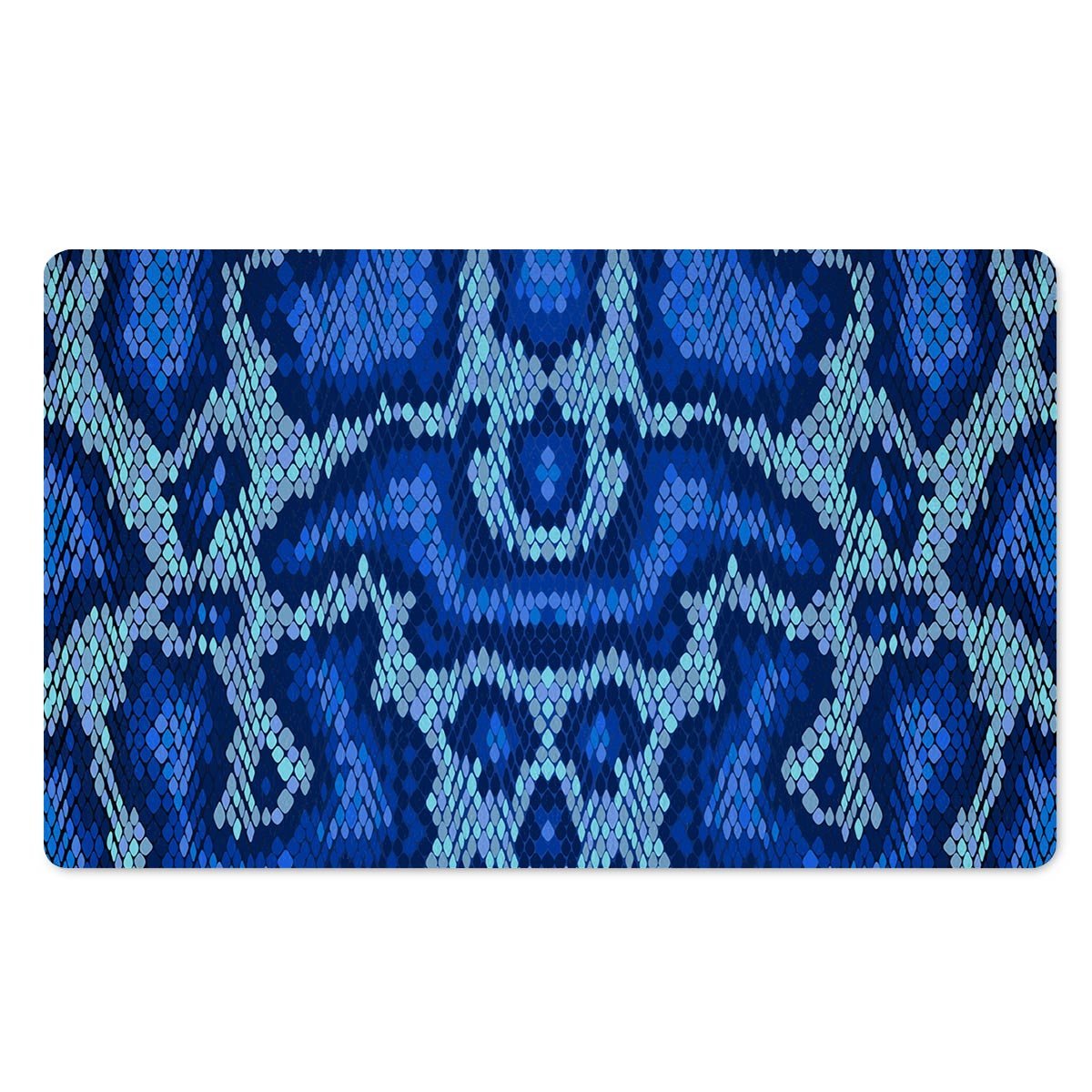 Blue Snakeskin Print Door Mat-grizzshop