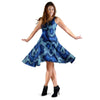 Blue Snakeskin Print Dress-grizzshop