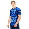 Blue Snakeskin Print Men T Shirt-grizzshop