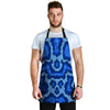 Blue Snakeskin Print Men's Apron-grizzshop