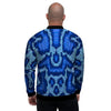 Blue Snakeskin Print Men's Bomber Jacket-grizzshop