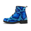 Blue Snakeskin Print Men's Boots-grizzshop