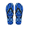 Blue Snakeskin Print Men's Flip Flops-grizzshop