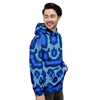 Blue Snakeskin Print Men's Hoodie-grizzshop