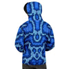 Blue Snakeskin Print Men's Hoodie-grizzshop