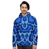 Blue Snakeskin Print Men's Hoodie-grizzshop