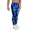 Blue Snakeskin Print Men's Leggings-grizzshop