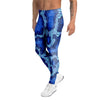 Blue Snakeskin Print Men's Leggings-grizzshop